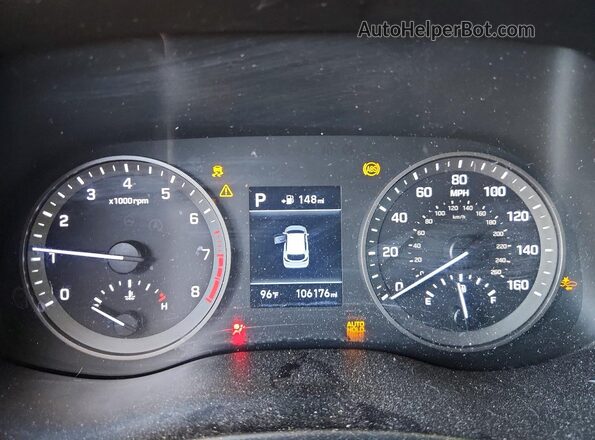 KM8J23A41KU990598 2019 HYUNDAI TUCSON Blue ხელსაწყოთა პანელის ხედი