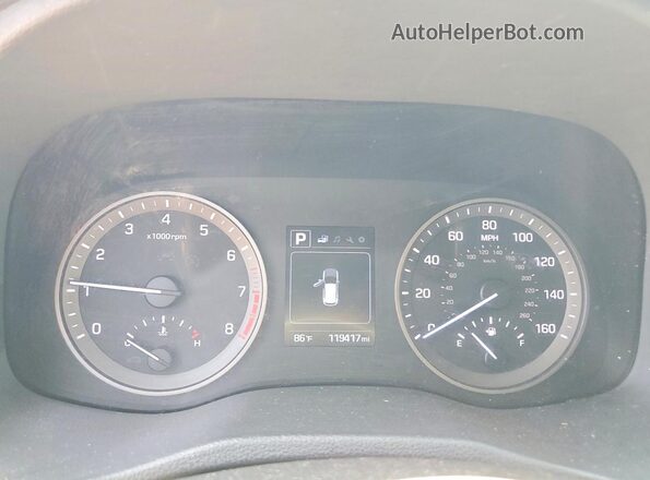 KM8J2CA40JU635324 2018 HYUNDAI TUCSON Gray Սարքավորումների վահանակի տեսք