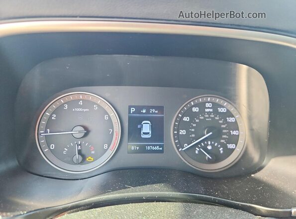 KM8J2CA42KU872463 2019 HYUNDAI TUCSON Blue ხელსაწყოთა პანელის ხედი