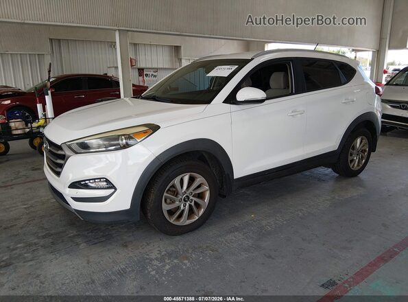 KM8J33A25GU025892 2016 HYUNDAI TUCSON White წინა მარცხენა ხედი სამი მეოთხედიდან