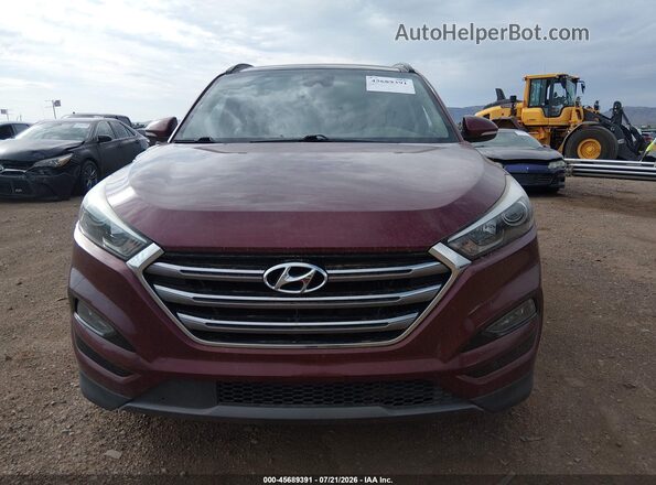 KM8J33A2XGU159698 2016 HYUNDAI TUCSON Burgundy Vista del cuadro de instrumentos