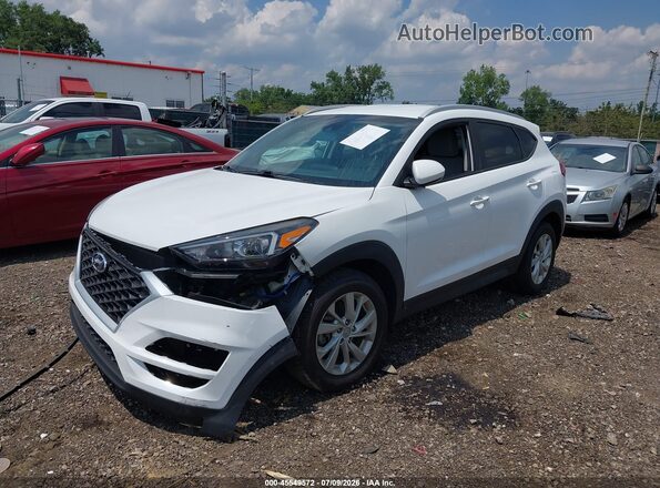 KM8J33A46LU119520 2020 HYUNDAI TUCSON White წინა მარცხენა ხედი სამი მეოთხედიდან