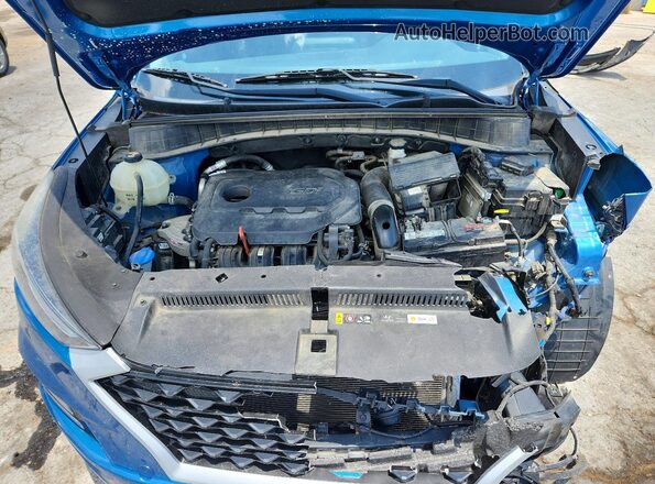 KM8J33AL2KU981414 2019 HYUNDAI TUCSON Blue Vista del compartimento del motor