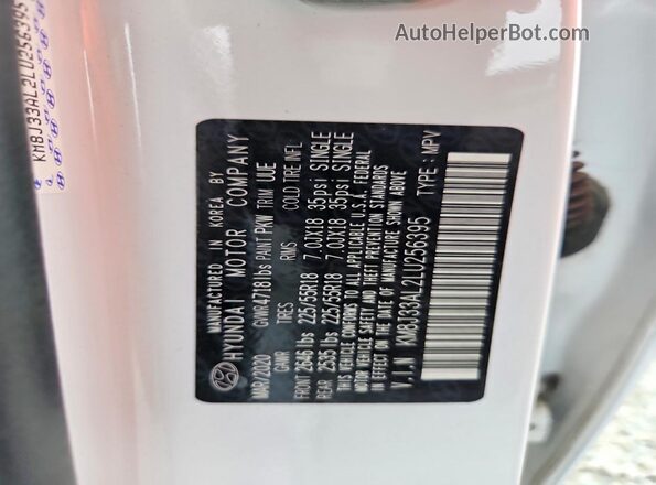 KM8J33AL2LU256395 2020 HYUNDAI TUCSON White 360 interior view