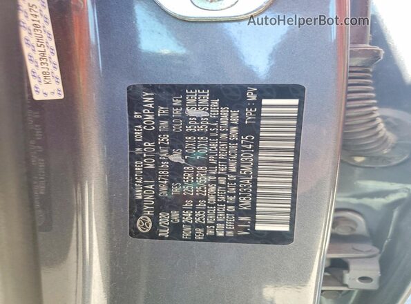 KM8J33AL5MU301475 2021 HYUNDAI TUCSON Gray Widok naklejki z numerem VIN