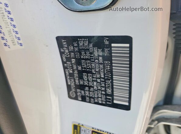 KM8J33AL7JU774418 2018 HYUNDAI TUCSON White ძრავის განყოფილების ხედი