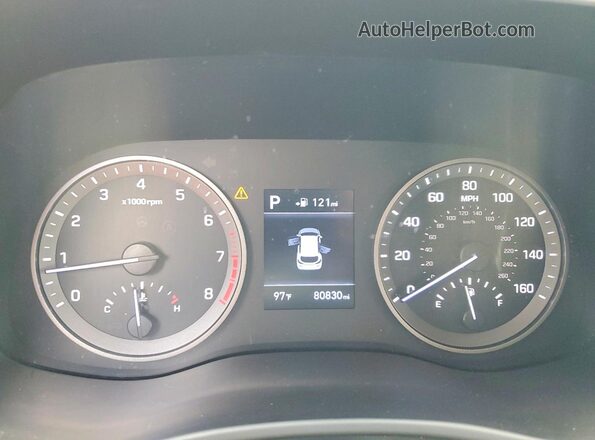 KM8J33AL9MU409954 2021 HYUNDAI TUCSON White Vista del cuadro de instrumentos