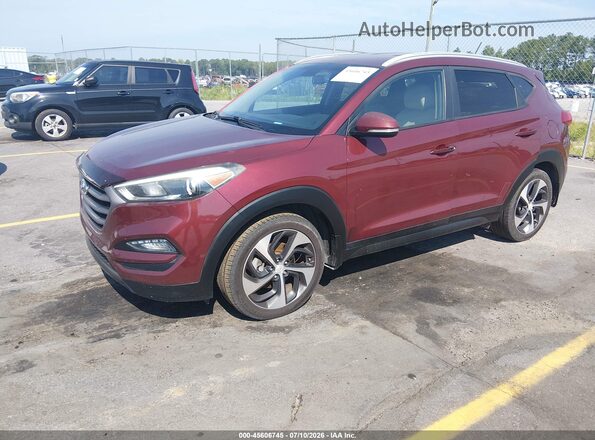 KM8J3CA23GU080647 2016 HYUNDAI TUCSON Burgundy Передня ліва чверть