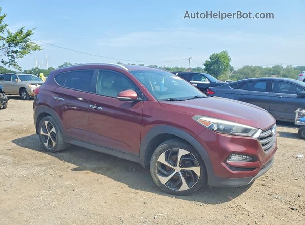 KM8J3CA28GU231031 2016 HYUNDAI TUCSON Бордовый Передняя правая четверть