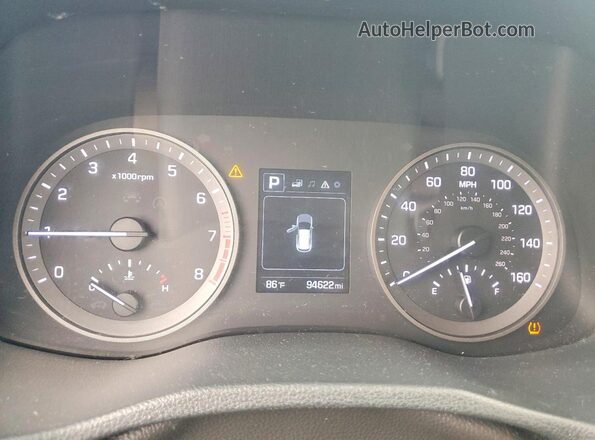 KM8J3CA40JU630816 2018 HYUNDAI TUCSON White Widok zestawu wskaźników