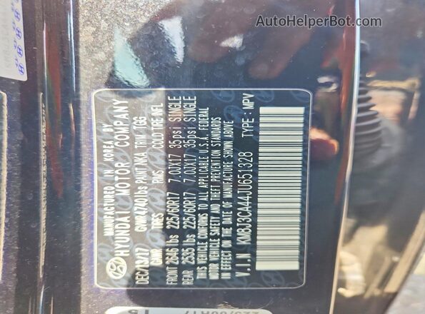 KM8J3CA44JU651328 2018 HYUNDAI TUCSON Black Vista del compartimento del motor