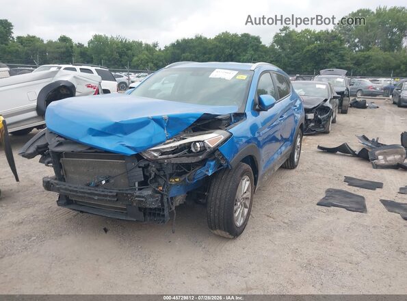 KM8J3CA48GU130119 2016 HYUNDAI TUCSON Blue Առջևի ձախ երեք քառորդ տեսարան