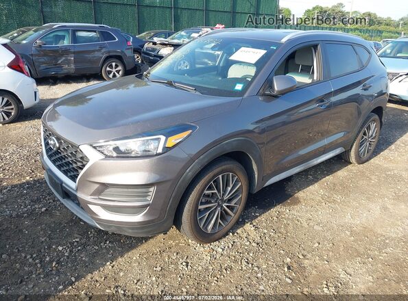 KM8J3CAL1MU371345 2021 HYUNDAI TUCSON Gray Առջևի ձախ երեք քառորդ տեսարան