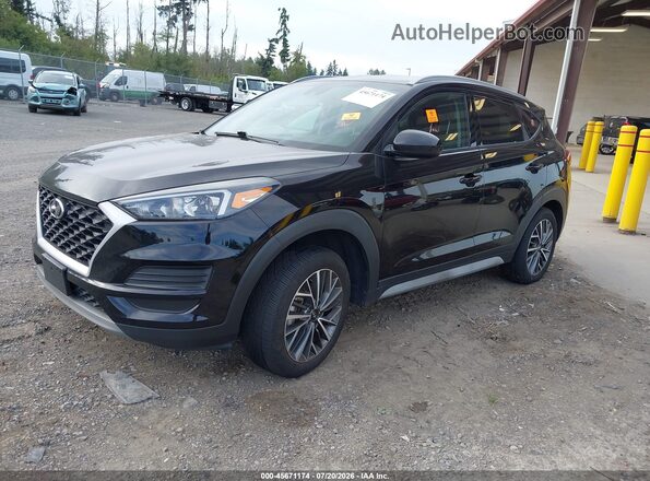 KM8J3CAL2KU895455 2019 HYUNDAI TUCSON Black Առջևի ձախ երեք քառորդ տեսարան
