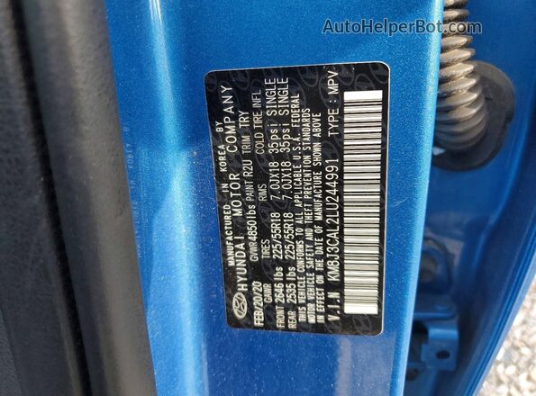 KM8J3CAL2LU244991 2020 HYUNDAI TUCSON Blue სალონის 360-გრადუსიანი ხედი