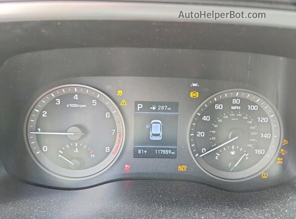 KM8J3CAL7KU058023 2019 HYUNDAI TUCSON White Вид щитка приладів