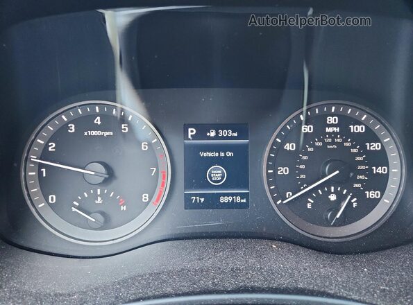 KM8J3CALXKU933885 2019 HYUNDAI TUCSON Black Widok zestawu wskaźników