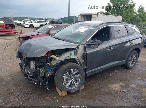 KM8JBCA17NU030258 2022 HYUNDAI TUCSON HYBRID Gray Առջևի ձախ երեք քառորդ տեսարան