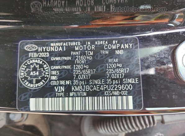 KM8JBCAE4PU229600 2023 HYUNDAI TUCSON Black სალონის 360-გრადუსიანი ხედი