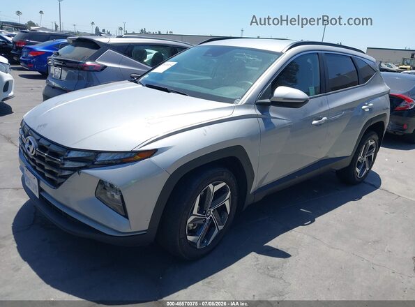 KM8JBDA25NU071082 2022 HYUNDAI TUCSON PLUG-IN HYBRID Silver წინა მარცხენა ხედი სამი მეოთხედიდან