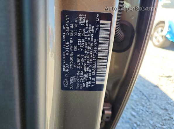 KM8JBDD16TU410075 2026 HYUNDAI TUCSON Brown Widok naklejki z numerem VIN