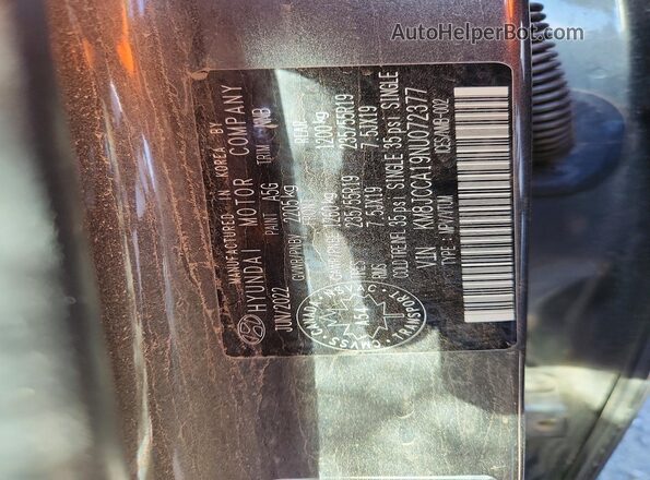 KM8JCCA19NU072377 2022 HYUNDAI TUCSON Gray Панорамний вид салону 360°