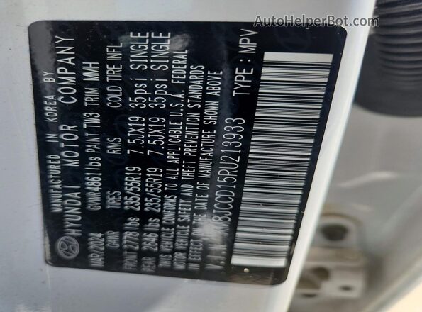 KM8JCCD15RU213933 2024 HYUNDAI TUCSON White Widok komory silnika