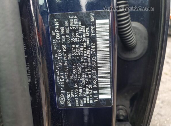 KM8JCCD16RU217442 2024 HYUNDAI TUCSON Blue Սալոնի 360 աստիճան տեսք