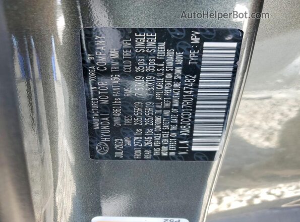 KM8JCCD17RU147482 2024 HYUNDAI TUCSON Gray VIN sticker view