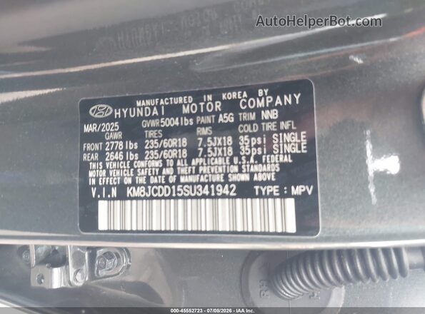 KM8JCDD15SU341942 2025 HYUNDAI TUCSON HYBRID Серый Вид подкапотного пространства