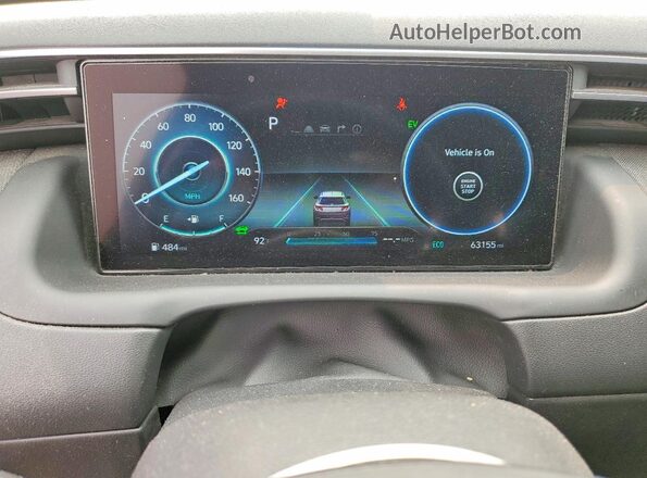 KM8JECA15NU016883 2022 HYUNDAI TUCSON Gray ხელსაწყოთა პანელის ხედი