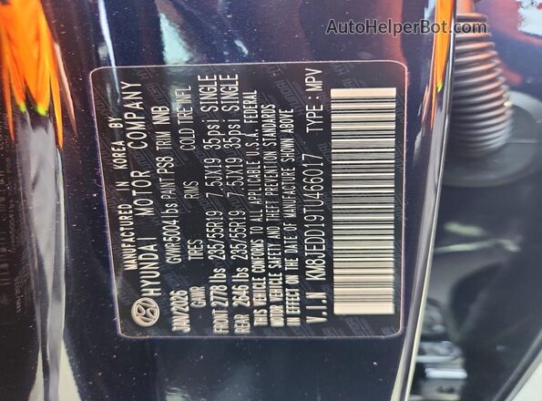 KM8JEDD19TU466017 2026 HYUNDAI TUCSON Black Widok komory silnika