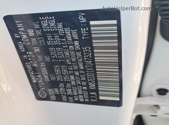KM8JEDD1XTU473235 2026 HYUNDAI TUCSON White Вид підкапотного простору