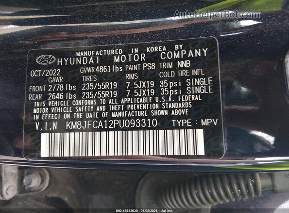 KM8JFCA12PU093310 2023 HYUNDAI TUCSON HYBRID Синий Вид подкапотного пространства