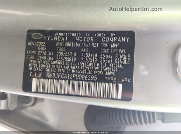 KM8JFCA13PU096295 2023 HYUNDAI TUCSON HYBRID Gray Widok komory silnika