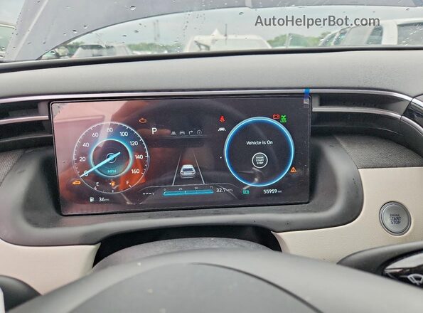 KM8JFCA14PU121639 2023 HYUNDAI TUCSON Blue ხელსაწყოთა პანელის ხედი