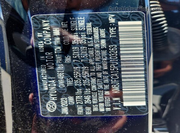 KM8JFCA15PU103263 2023 HYUNDAI TUCSON Black Widok naklejki z numerem VIN