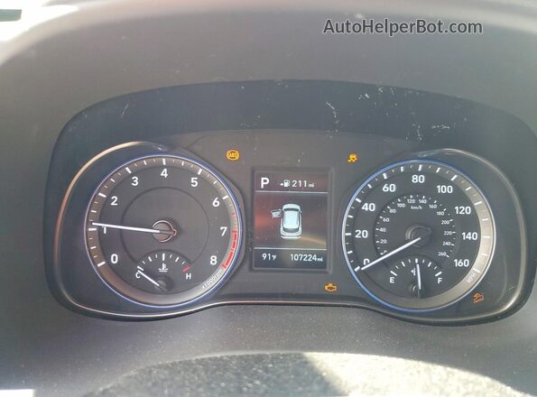KM8K12AA0JU091365 2018 HYUNDAI KONA Black Սարքավորումների վահանակի տեսք