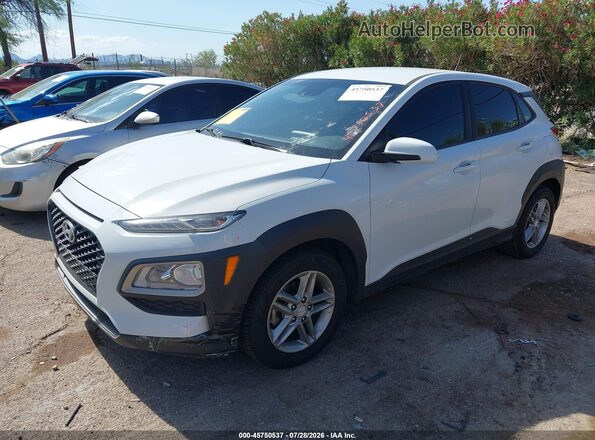 KM8K12AA0MU636064 2021 HYUNDAI KONA White წინა მარცხენა ხედი სამი მეოთხედიდან