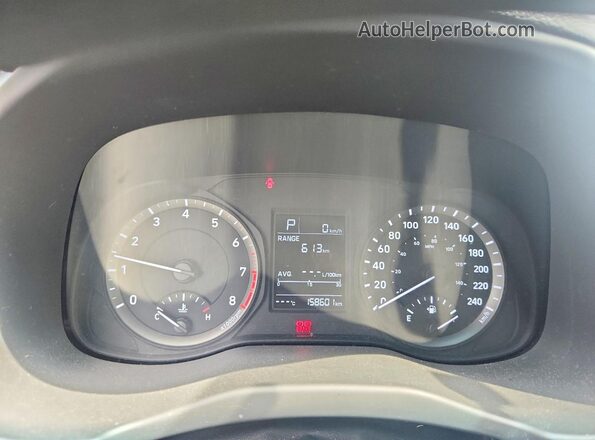 KM8K12AA3KU206462 2019 HYUNDAI KONA Black Widok zestawu wskaźników