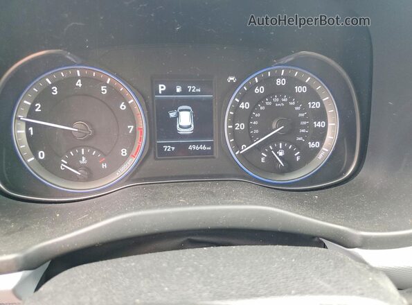 KM8K12AA4LU409345 2020 HYUNDAI KONA Синий Вид щитка приборов