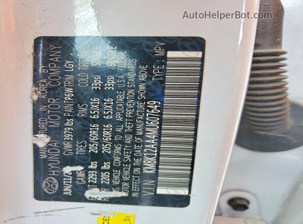 KM8K12AA4MU607649 2021 HYUNDAI KONA White Widok komory silnika