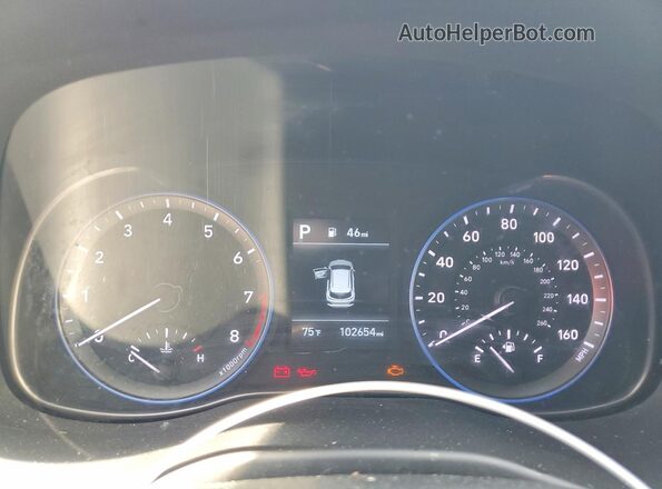 KM8K12AA4MU607649 2021 HYUNDAI KONA White Widok zestawu wskaźników