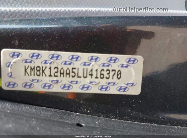 KM8K12AA5LU416370 2020 HYUNDAI KONA Gray ძრავის განყოფილების ხედი