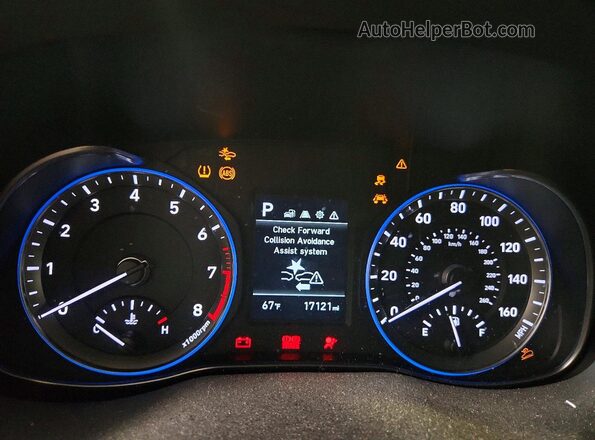 KM8K12AA7LU573026 2020 HYUNDAI KONA White Առջևի վահանակի տեսք