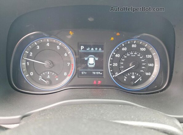 KM8K12AA9MU657849 2021 HYUNDAI KONA Gray Widok zestawu wskaźników