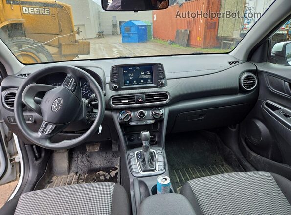 KM8K1CAA7KU355348 2019 HYUNDAI KONA White Առջևի վահանակի տեսք