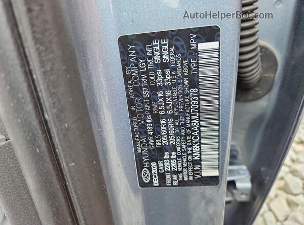 KM8K1CAA8MU709378 2021 HYUNDAI KONA Серебряный Вид наклейки с VIN-кодом