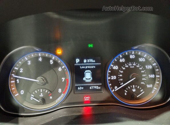 KM8K1CAA9KU301419 2019 HYUNDAI KONA Синий Вид щитка приборов