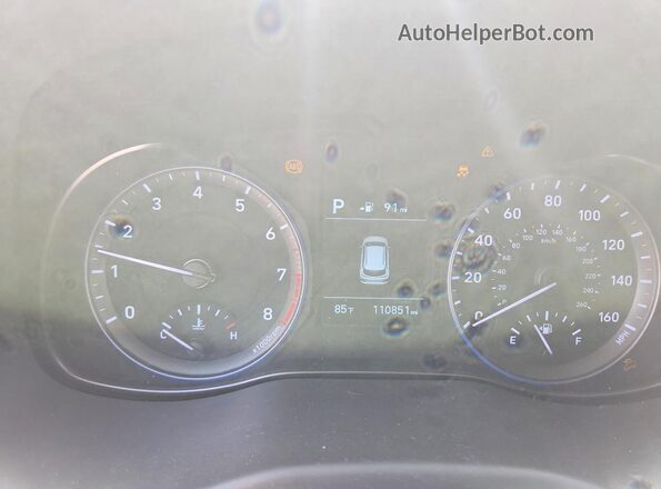 KM8K22AA2JU152051 2018 HYUNDAI KONA Gray Սարքավորումների վահանակի տեսք